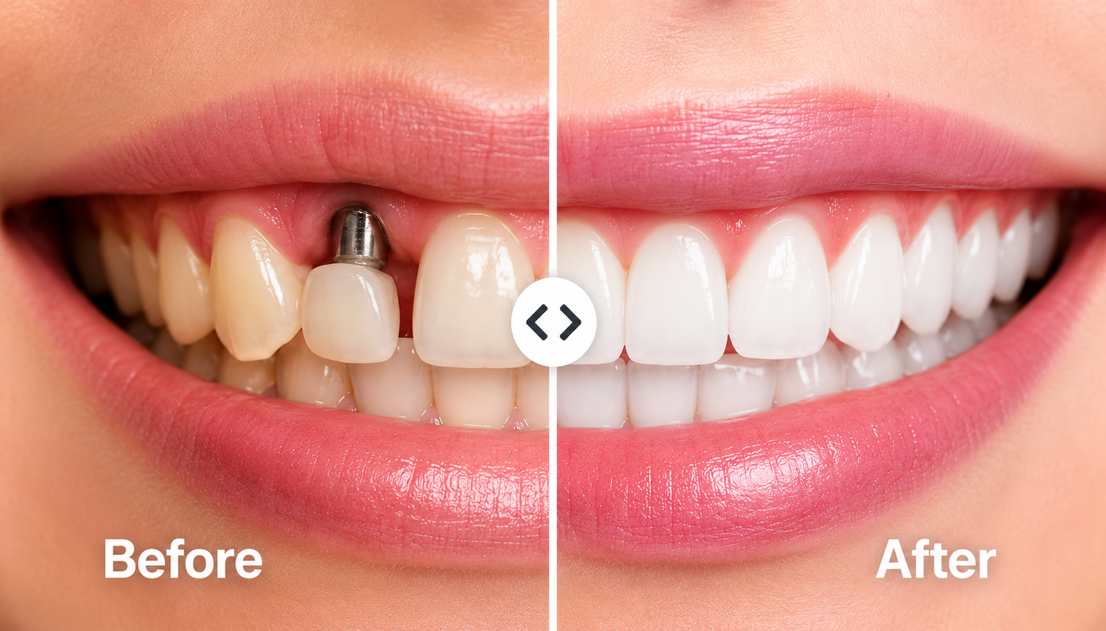 Dental Implants before and after result